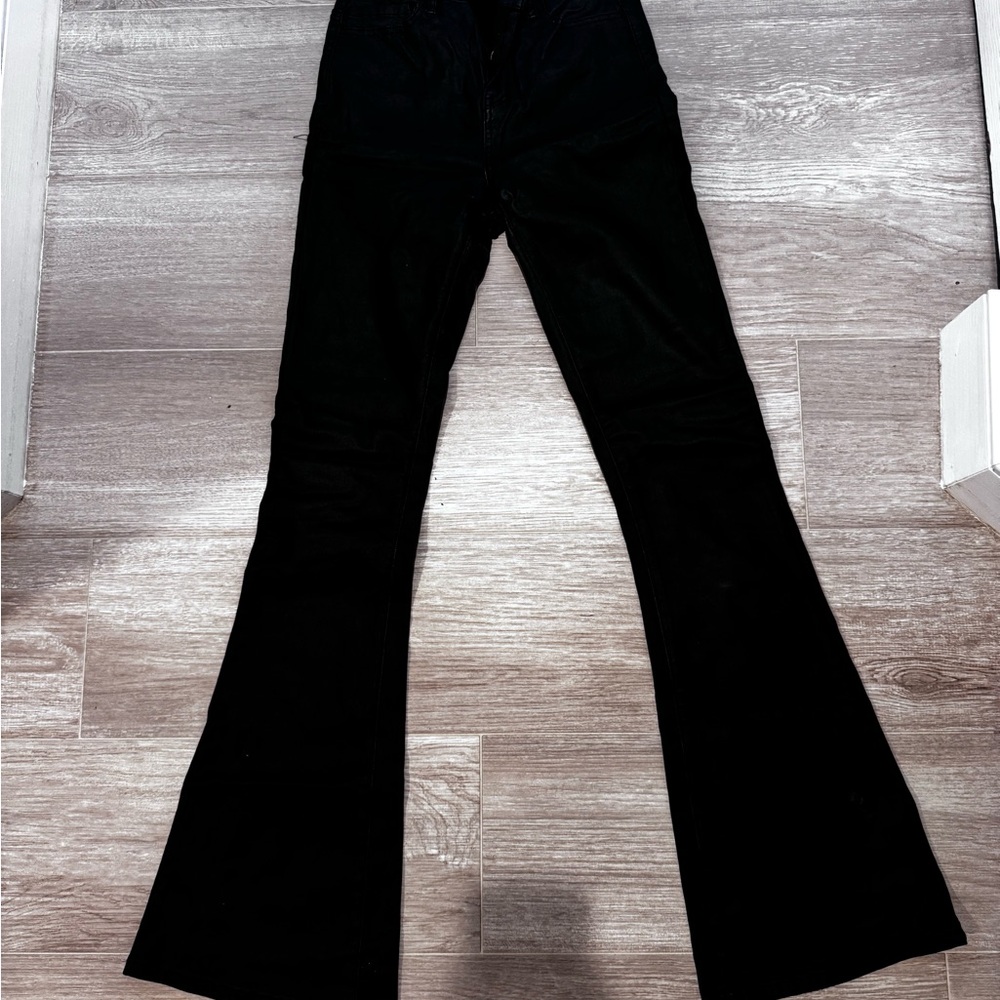 Edikted Black leather flare Pants